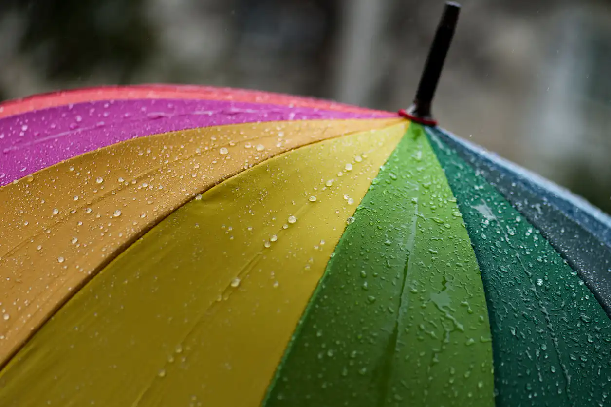 Umbrella protecting from rain storm