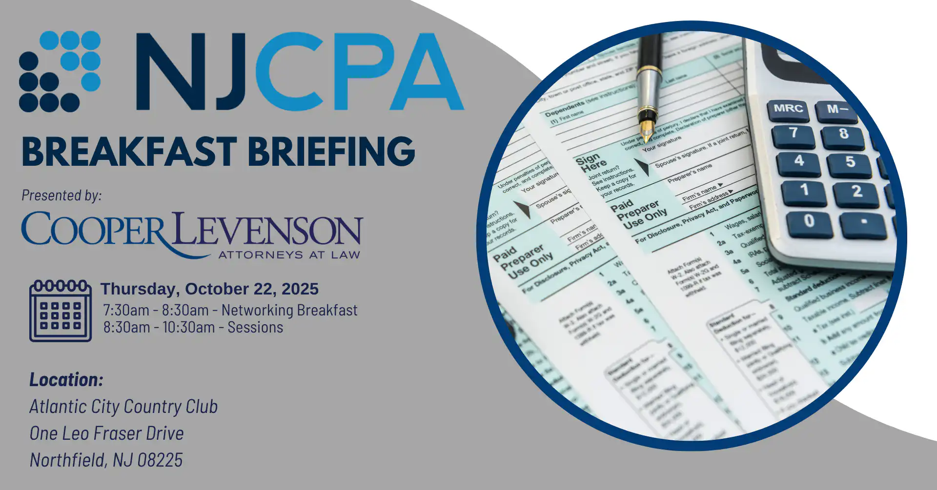 Flyer for NJCPA Event
